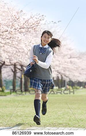 Japanese junior-high schoolgirl in uniform View Large Photo Image Stock Photo - Japanese junior-high schoolgirl in uniform. Fotosearch