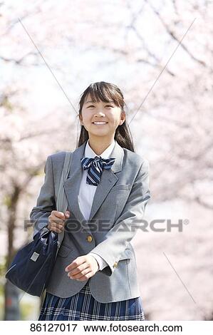 Japanese junior-high schoolgirl in uniform View Large Photo Image Stock Photo - Japanese junior-high schoolgirl in uniform. Fotosearch