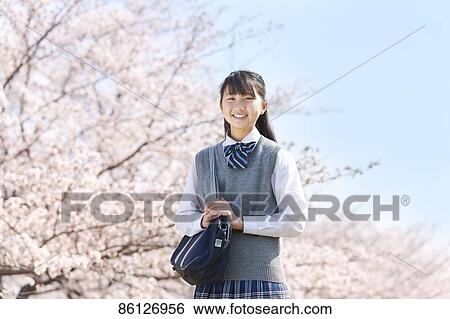 Japanese junior-high schoolgirl in uniform View Large Photo Image Stock Photograph - Japanese junior-high schoolgirl in uniform. Fotosearch