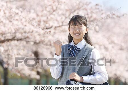 Japanese junior-high schoolgirl in uniform View Large Photo Image Stock Photograph - Japanese junior-high schoolgirl in uniform. Fotosearch