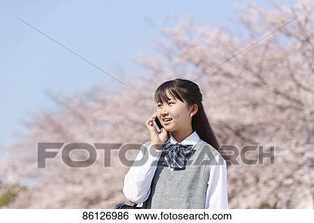 Japanese junior-high schoolgirl in uniform View Large Photo Image Stock Photograph - Japanese junior-high schoolgirl in uniform. Fotosearch
