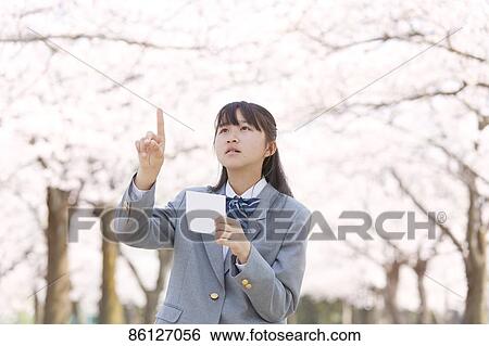 Japanese junior-high schoolgirl in uniform View Large Photo Image Stock Photograph - Japanese junior-high schoolgirl in uniform. Fotosearch