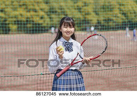 Stock Photography - Japanese junior-high schoolgirl in uniform. Fotosearch