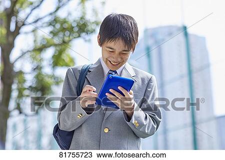Stock Image - Japanese junior high student. Fotosearch
