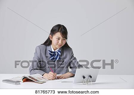Stock Image - Japanese junior high student. Fotosearch