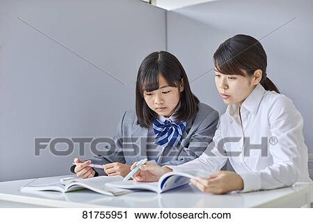 Japanese junior high student with teacher View Large Photo Image Stock Image - Japanese junior high student with teacher. Fotosearch