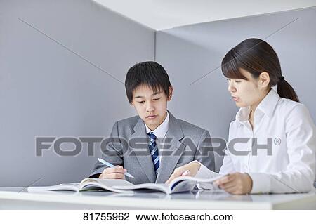 Japanese junior high student with teacher View Large Photo Image Stock Image - Japanese junior high student with teacher. Fotosearch