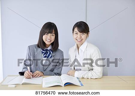 Japanese junior high student with teacher View Large Photo Image Stock Image - Japanese junior high student with teacher. Fotosearch