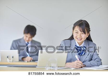 Picture - Japanese junior high students. Fotosearch