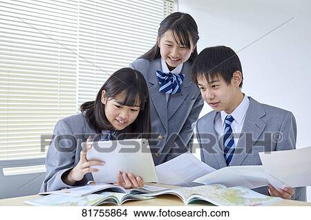 Japanese junior high students View Large Photo Image Picture - Japanese junior high students. Fotosearch