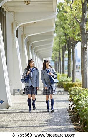 Stock Image - Japanese junior high students. Fotosearch