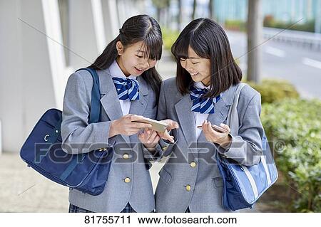 Stock Image - Japanese junior high students. Fotosearch