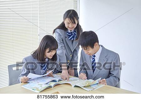 Japanese junior high students View Large Photo Image Stock Image - Japanese junior high students. Fotosearch