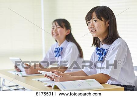 Stock Image - Japanese junior high students. Fotosearch