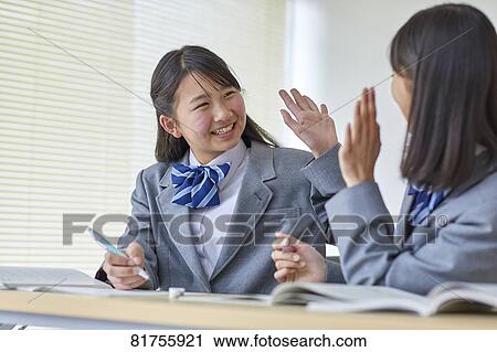 Stock Image - Japanese junior high students. Fotosearch