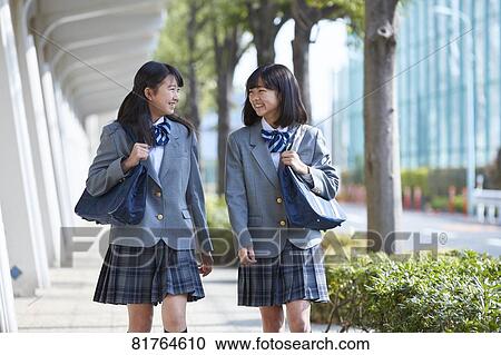 Stock Image - Japanese junior high students. Fotosearch