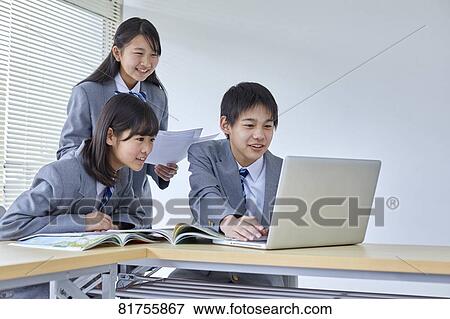 Japanese junior high students View Large Photo Image Stock Photo - Japanese junior high students. Fotosearch
