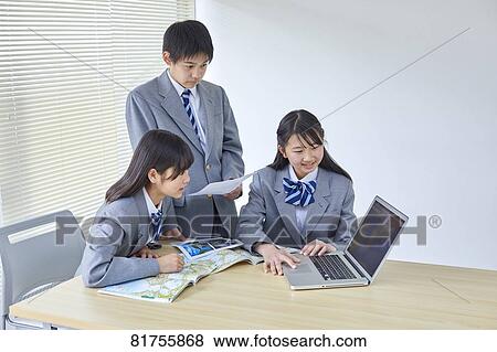 Japanese junior high students View Large Photo Image Stock Photo - Japanese junior high students. Fotosearch