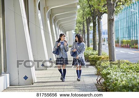 Stock Photograph - Japanese junior high students. Fotosearch