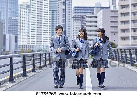 Japanese junior high students View Large Photo Image Stock Photograph - Japanese junior high students. Fotosearch