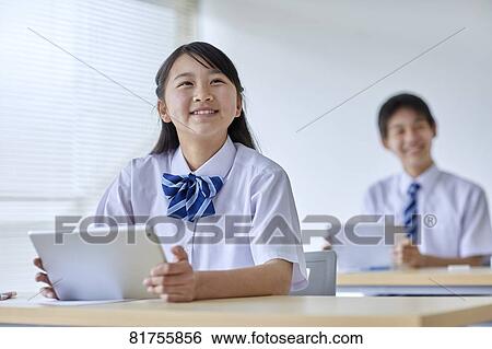 Stock Photograph - Japanese junior high students. Fotosearch
