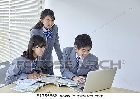 Japanese junior high students View Large Photo Image Stock Photograph - Japanese junior high students. Fotosearch