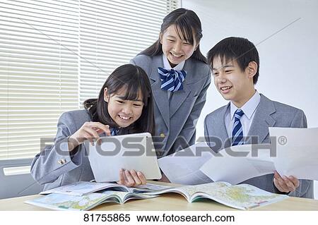 Stock Photography - Japanese junior high students. Fotosearch