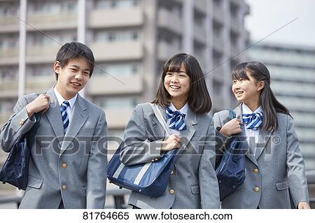 Stock Photography - Japanese junior high students. Fotosearch