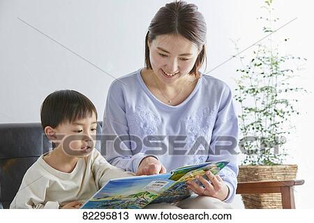 Japanese kid and mother View Large Photo Image Stock Image - Japanese kid and mother. Fotosearch