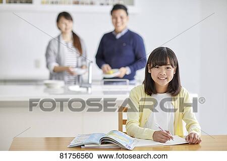 Japanese kid studying at home View Large Photo Image Stock Image - Japanese kid studying at home. Fotosearch