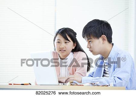 Japanese kids studying View Large Photo Image Stock Photograph - Japanese kids studying. Fotosearch
