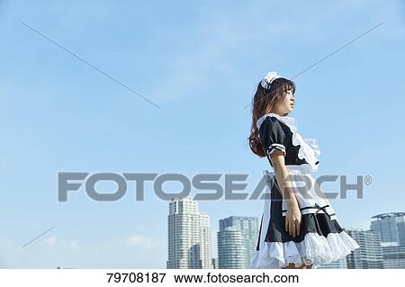 Japanese maid cosplay View Large Photo Image Stock Photo - Japanese maid cosplay. Fotosearch