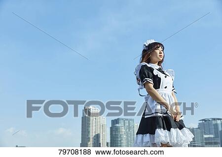Japanese maid cosplay View Large Photo Image Stock Photo - Japanese maid cosplay. Fotosearch
