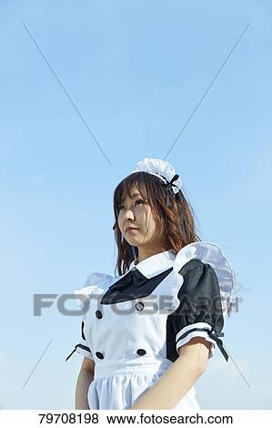 Japanese maid cosplay View Large Photo Image Stock Photo - Japanese maid cosplay. Fotosearch