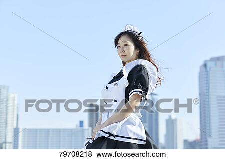Japanese maid cosplay View Large Photo Image Stock Photo - Japanese maid cosplay. Fotosearch