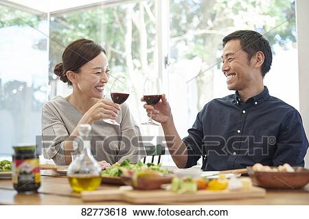 Japanese mature couple eating View Large Photo Image Stock Photo - Japanese mature couple eating. Fotosearch