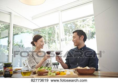 Japanese mature couple eating View Large Photo Image Stock Photo - Japanese mature couple eating. Fotosearch
