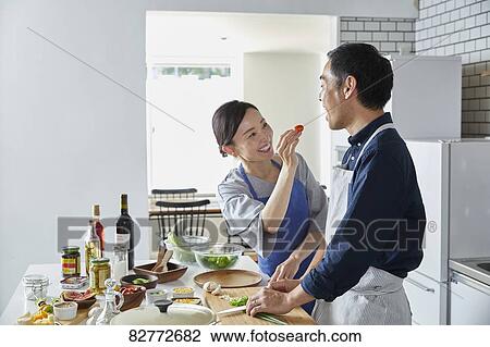 Japanese mature couple in the kitchen View Large Photo Image Stock Image - Japanese mature couple in the kitchen. Fotosearch