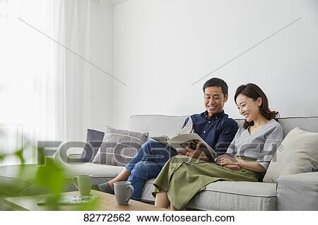 Japanese mature couple on the sofa View Large Photo Image Stock Image - Japanese mature couple on the sofa. Fotosearch
