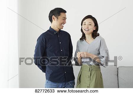Stock Image - Japanese mature couple. Fotosearch