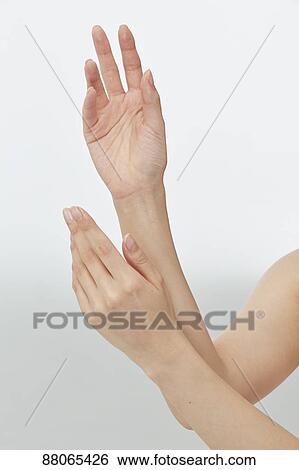 Stock Photograph - Japanese model hands. Fotosearch