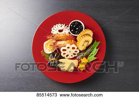 Japanese New Year traditional Osechi dishes View Large Photo Image Stock Image - Japanese New Year traditional Osechi dishes. Fotosearch