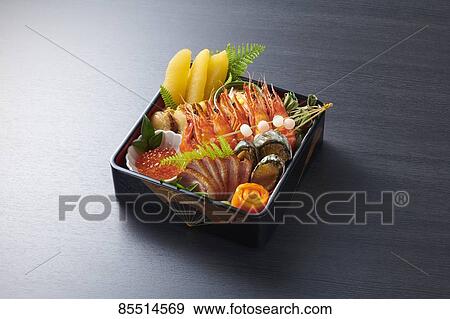 Stock Photo - Japanese New Year traditional Osechi dishes. Fotosearch