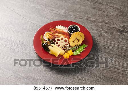 Stock Photo - Japanese New Year traditional Osechi dishes. Fotosearch