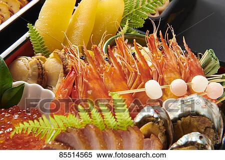 Stock Photography - Japanese New Year traditional Osechi dishes. Fotosearch