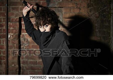 Japanese ninja at night downtown Tokyo View Large Photo Image Stock Image - Japanese ninja at night downtown Tokyo. Fotosearch