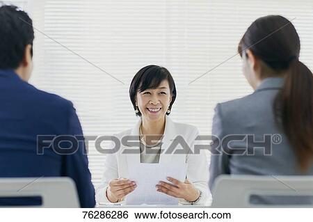Japanese senior businesswoman having meeting in the office View Large Photo Image Stock Photograph - Japanese senior businesswoman having meeting in the office. Fotosearch