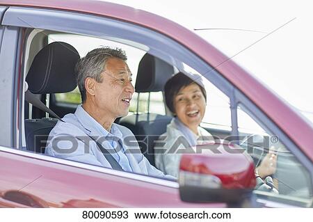 Japanese senior couple driving View Large Photo Image Stock Image - Japanese senior couple driving. Fotosearch