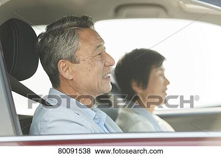 Japanese senior couple driving View Large Photo Image Stock Photo - Japanese senior couple driving. Fotosearch