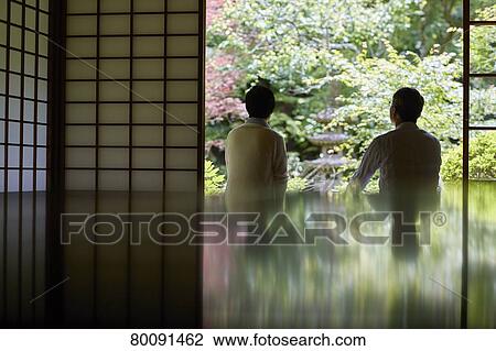 Japanese senior couple having fun at traditional inn View Large Photo Image Stock Image - Japanese senior couple having fun at traditional inn. Fotosearch